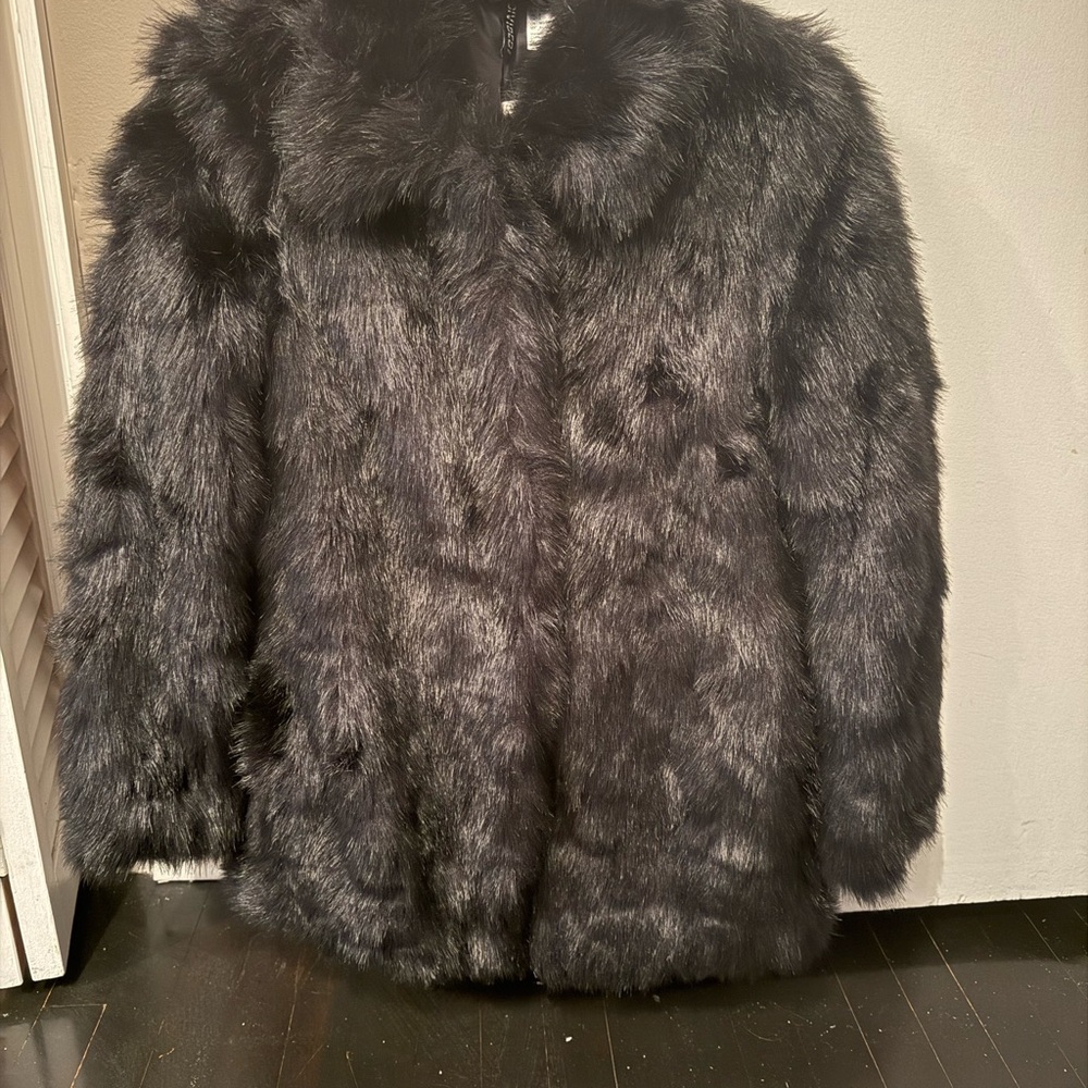 H&M Black Faux Fur Jacket